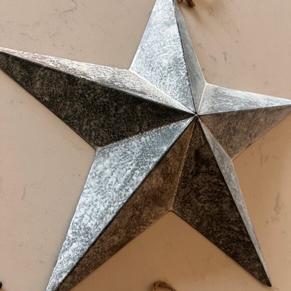 Set of 3 Large 12" Metal Barn Stars - Galvanized Farmhouse Wall Decor - Picture 7 of 10